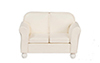 Dollhouse Miniature Loveseat, Cream Leather