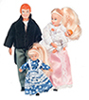 Dollhouse Miniature Victorian Family/4, Blonde