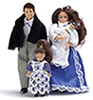 Dollhouse Miniature Victorian Doll Family/4, Brunette