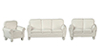  Leather Sofa Set, Cream, 3 Pieces