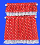 Dollhouse Miniature Cottage Curtains, Nursery Hearts, Red