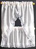 Dollhouse Miniature Kitchen Curtains: White