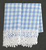 Dollhouse Miniature Kitchen Dish Towels: Gingham Blue