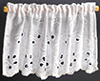 Dollhouse Miniature Curtains: Embroidered Tier, White