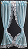 Dollhouse Miniature Tie Back: Ruffled Sheer, Blue