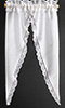 Dollhouse Miniature Curtains: Tiffany Ruffle, White