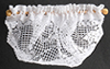 Dollhouse Miniature Valance: Country Crocheted Top, White