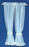 Dollhouse Miniature Tie Back Curtains: Blue