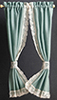 Dollhouse Miniature Tie-Back Curtains, Garden Green