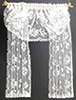 Dollhouse Miniature Double Window Drape, White Lace