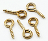 Dollhouse Miniature Brass Screw Eyes, 12 Pak