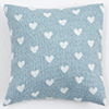 Pillow: Light Blue with White Hearts