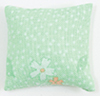 Pillow: Green with Flowers and Polka Dots
