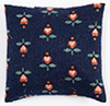 Pillow: Navy with Pink Heart Flowers