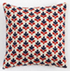 Pillow: Cream with Blue and Red Design