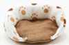 Dog Bed, Small, Paw Print with Brown Fabric