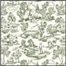 Dollhouse Miniature Wallpaper: Champagne Toile Green