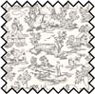 Dollhouse Miniature Silk Fabric: Champagne Toile Grey
