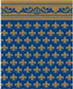 Dollhouse Miniature 1/4" Scale Wallpaper: Fleur-De-Lis, Midnight