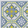 Dollhouse Miniature Rug: Josephine Blue