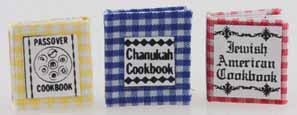 Dollhouse Miniature Jewish Cookbook, Set Of 3