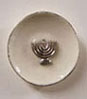 Dollhouse Miniature Silver Menorah Plate