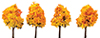 2-1/2 Inch Red/Orange Autumn Tree, 4PK