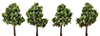 2-1/2 Inch Variegated Green Tree, 4PK