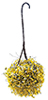 Dollhouse Miniature Hanging Basket: Yellow-White, Large