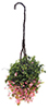 Dollhouse Miniature Hanging Basket: Fuchsia, Pink, White, Small