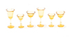 Dollhouse Miniature 6 Pcs, Stemware, Amber