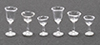 Dollhouse Miniature Stemware, Clear Plain, 6/Pc