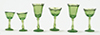 Dollhouse Miniature Stemware, Green, 6 Pc