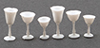 Dollhouse Miniature Stemware, White, 6/Pc