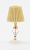 Dollhouse Miniature Crystal Table Lamp W/Gold Trim