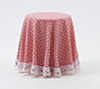 Dollhouse Miniature Skirted Table-Pink Mini Dot
