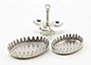 Dollhouse Miniature Footed. Relish Dish With 2 Trays