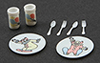 Dollhouse Miniature Circus Dish Set, Pastel