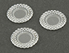 Dollhouse Miniature Lace-Edged Plates, 3Pc Crystal Clear