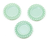 Dollhouse Miniature Lace-Edged Plates, 3Pc, Jadeite