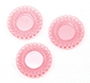 Dollhouse Miniature Lace-Edged Plates, 3Pc, Transparent Pink