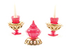 Dollhouse Miniature Candlesticks W/Candy Dish Set, 3Pc