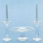 Dollhouse Miniature M-70C Cake Plate/Candlesticks Minikit, Crystal