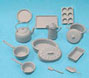 Dollhouse Miniature M-163 Cookware Minikit, 14 Pcs., Gray