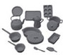 Dollhouse Miniature Cookware Kit, Black, 14 Pcs.