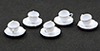 Dollhouse Miniature Cups And Saucers/White, 24Pc