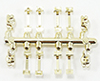 Dollhouse Miniature Window Hardware Gold 8 Handles/4 Locks