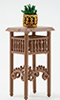 Dollhouse Miniature Plant Stand W/Plant, Brown