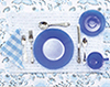 Dollhouse Miniature Place Setting, Cobalt Blue, 8/Pc