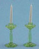 Dollhouse Miniature Candlesticks, Green